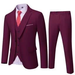 ( Blazer + Vest + Pants ) Men's Suit Slim 3 Pieces Set Solid Wedding Party Prom Groom Best Male Formal Business Suit