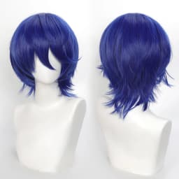 35cm Short Black Spiky Cosplay Wig Pre-Teased Crown Heat Resistant Synthetic Wig Layered Flipped-out Universal Anime Wig