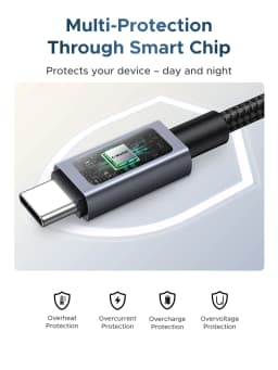 UGREEN PD240W USB-C to USB-C Cable with TFT Smart Display Nylon braided Aluminum 480Mbps for iPhone MacBook Galaxy Pixel XPS