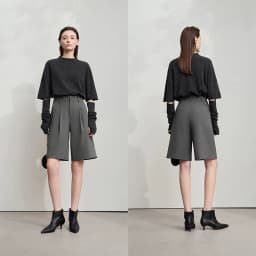 Amii Shorts for Women Simple Solid Versatile Casual Midi Wide Leg Pants 2025 Summer New Bottoms Office Lady Clothes 12553049