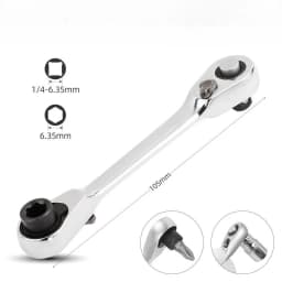 NEW Mini 1/4 Inch Double Ended Quick Socket Ratchet Wrench Rod Screwdriver Bit Tool Contain 1 X Ratchet Handle Wrench