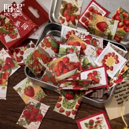 45 Pcs/Set Kawaii Strawberry Cheese Mini Paper Stickers for DIY Album Diary Scrapbooking Label Cute Stationery Decoration
