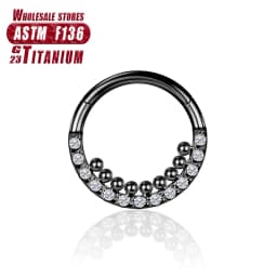 G23 Titanium Flower Nose Rings Hoop Zircon Piercing Diaphragm Tragus Cartilage Ear Perforated Clicker Ladies Lip Body Jewelry
