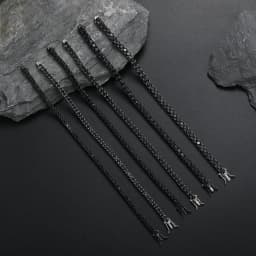 3MM 4MM 5MM Black CZ Stone Tennis Bracelets Men And Women Hip Hop Jewelry BB238