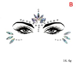 Cute Cat 3D Acrylic Rhinestone Face Sticker Masquerade Party Face Makeup Decoration Temporary Tattoo Face Painting Decals