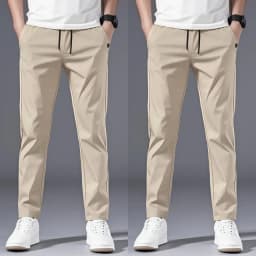 Casual Pants Men's Korean Version Summer Thin Men's New Sports Pants Loose and Versatile Trend Light Luxury Straight Trousers