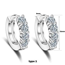 Geometric Tiny Hoop Earrings For Women Micro Crystal Zircon Star Flower Heart Huggie Small Classic Earring Piercing Jewelry Gift