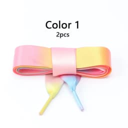 New Ribbon Sneakers Laces Satin Candy Color Double Sided Polyester Smooth 2cm Wide Women Shoes Shoelace Silk Wide Flat Web Lace