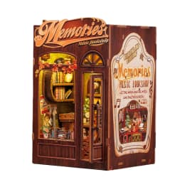 CUTEBEE Bookstore Book Nook with Light DIY Miniature Wooden Dollhouse for Decor Gift Bookshelf Insert Kit 3D Puzzle