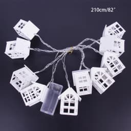10LED Wood House Fairy Light String Wedding Party New Year Hanging Garland Christmas Decorations Home Navidad Kerst Noel Lamps