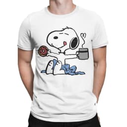 Casual Peanuts Snoopy Dancing T Shirt For Men Women Round Neck Short Sleeve Top Tee Cotton Summer Tops