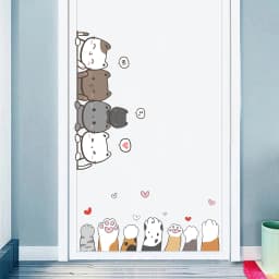 1Pc Cartoon Cute Cat Claw for Kids Room Door Wall Decals Bedroom Decoration Baby Nursery Home Decor Background