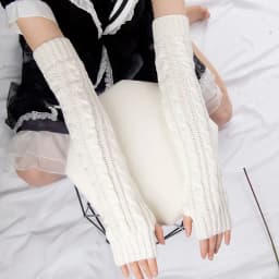 Winter Women's Mitten Knitted Arm Warmers Long Fingerless Gloves Wrist Elbow Oversleeves for Girls Clothes Punk Gothic Mittens
