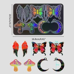 R3MC Resin Silicone Mold Light Shadow Butterflies Keychain Pendant Earrings Mould