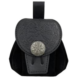 Steampunk Medieval Punk Style Fanny Packs for Men Pu Leather Coin Purse Hangable Belt Waist Bag Drawstring Hip Belt Bag Cosplay