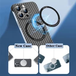 Ultra Thin Carbon Fiber Magnetic Case for iPhone 18 Pro Max 17 Air 16 15 14 13 11 12 For Magsafe Charging Frameless Hard Cover