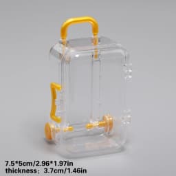 7x5cm Transparent Mini Suitcase Trolley Luggage Candy Packaging Box Handbag Model Earrings Necklace Ring Gift Display Box 1Pcs