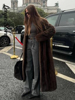 Luxury Faux Fur Maxi Coat Chic Open Front Stand‑collar Long Sleeve Oversized Outerwear Winter Women Fashion Autumn Warm 2026 New