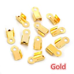200pcs/lot Cove Clasps Cord End Caps String Ribbon Leather Clip Tip Fold Crimp Bead Connectors For DIY Jewelry Making Supplies
