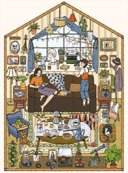Cartoon Home stay plan DIY 3D Sticker Pocket Cabin Scene Stacking and Pasting Festival Birthday Gift for Student Stationery