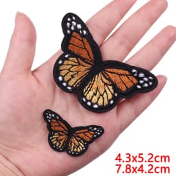2PCS 21Color Butterfly Embroidered Patch Badges Iron On Patches For Clothing Thermoadhesive Patches On Clothes Sewing Appliques