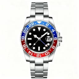 Customized LOGO 40mm Quartz GMT Man Watches Sapphire glass 10Bar Waterproof Luminous Diving Mens Wrist Watch Steel Bracelet