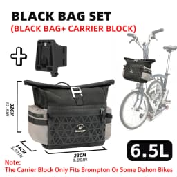 Rhinowalk Bicycle Handlebar Bag 6.5L Quick Release Bike Front Bag Comes With Rain Cover For Brompton Folding Bike Urban Cycling