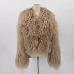 PINK JAVA QC23050-2 new arrival real mongolia sheep fur jackets women winter fur coat wholesale hot sale