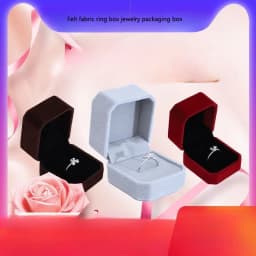10pcs Felt Fabric Ring Box Jewelry Packaging Box Diamond Ring Earrings Storage Box Jewelry Gift Packaging Box 5.5X5X4cm