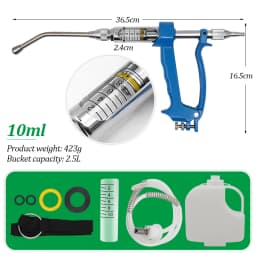 5/10/20/30ml Animal Veterinary Continuous Dosing Device Automatic Vaccine Drug Gun Drench for Cattle Goat Pig Injection With Pot