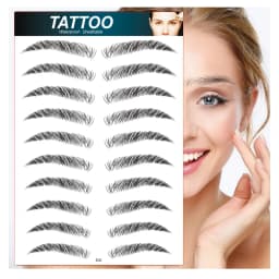 Brown Eyebrows Makeup Tattoo Sticker Water-based Hair-liked Waterproof Long Lasting False Stickers for Brow Grooming Shaping
