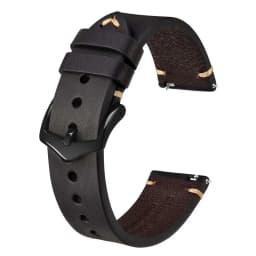BISONSTRAP Crazy Horse Leather Watch Strap Bands,18mm 20mm 22mm,for Smartwatch Huawei Samsung Galaxy Gear,Black Green Brown