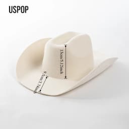 USPOP 100% Wool Cowboy Hat Unisex Wide Brim Felt Hat Solid Color Classic Fedora Style Multiple Sizes S–XL Autumn Winter