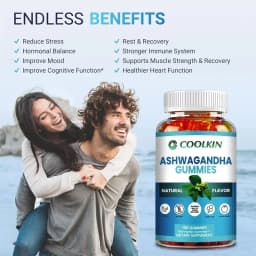 Ashwagandha Gummies - Enhance Physical Strength and Endurance Relieve Stress and Anxiety Improve Sleep Quality Antioxidant