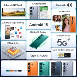 K-Touch High-quality C27 Ultra 8000mAh Smartphone 22GB+2TB Cell Phone 7.3HD Mobile Phones Android 15 5G Dual SIM 16+48MP Camera Cellphones