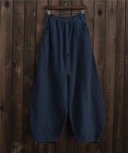 Johnature Autumn Solid Color Pockets Loose Pants 2025 New Women Vintage Elastic Waist Cotton Linen Wide Leg Full Length Pants
