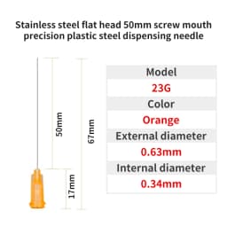 14G-27G 50mm Dispensing Machine Syringe Needle 2 Inch Stainless Steel Dispensing Needle Spiral Mouth Nozzle Glue Needle