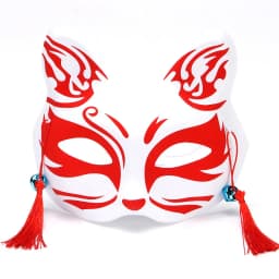 Fox Mask Japanese Cosplay Half Face Mask Kabuki Kitsune Masquerade Anime Cosplay Cat Mask Rave Adult Children Funny Party Props