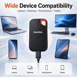 Compact External Hard Drive 1TB 2TB Portable SSD USB3.1 Type-C Backup Storage for Laptop MacOS Phone