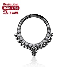 G23 Titanium Flower Nose Rings Hoop Zircon Piercing Diaphragm Tragus Cartilage Ear Perforated Clicker Ladies Lip Body Jewelry