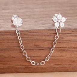 Stainless Steel Gold Color Chain Dangle Drop Earrings for Women Zirconia Pendant Clip Earring Vacation Party Jewelry Accessories
