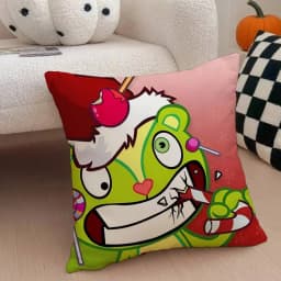 H-Happy Tree F-Friends N-Nutty Pillow Case Anti-dustmite Pillowcase Invisible Zipper Silky Short Plush Sofa Cushion Cover