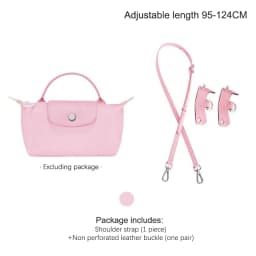 1set Bag Leather Strap For Longchamp Universite Mini Bag Shoulder Strap New Gray Mini Bag Punch-free Modification Accessory