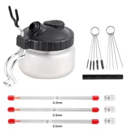 SAGUD 19PCS Airbrush Cleaning Kit Spray Gun Cleaner Set with Cleaning Pot Brushes & Repair Tools for Hobby Painting Model Craft