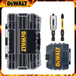 DEWALT TSTAK Black Small Medium Storage Box HSS PH2 25mm Batch Head Drill Bit Bracket Set Plastic Rugged Tool Accessories