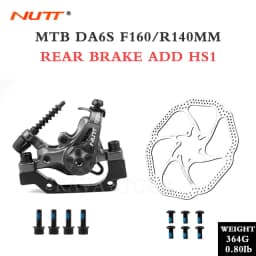 NUTT DA6S Mountain Bike Dual Piston Drive Disc Brake Caliper 160mm Rotor Mechanical Line Pull Disc Brake Scooter Bicycle Parts