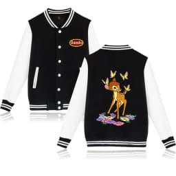 Bambi Varsity Baseball Bomber Jacket Men Women Hip Hop Harajuku Jackets Kids Boys Girls Single Coats