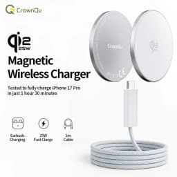Qi2.2 25W Magnetic Wireless Charger with 47.2" Cable Fast Charging Foldable Stand For iPhone 17 16 15 Pro Max Huawei Xiaomi ipad