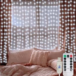 1pc 6x3/3x3/3x2/3x1m USB LED Curtain String Lights EID Mubarak Bedroom Garland Fairy Lamp Wedding Party Home Ramadan Decoration