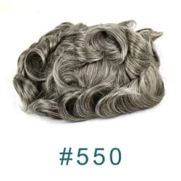 Man Human Hair 80%Density Ultra Thin 0.02mm Full Skin PU New Men Toupee Grey White 1B80 60R# Male Hairpieces Capillary Prosthes